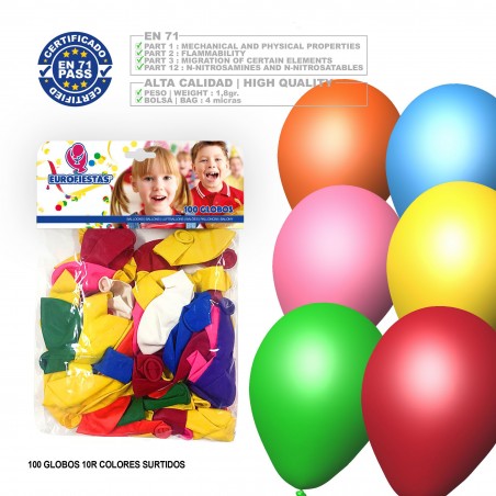 Globos 10r Surtidos 100