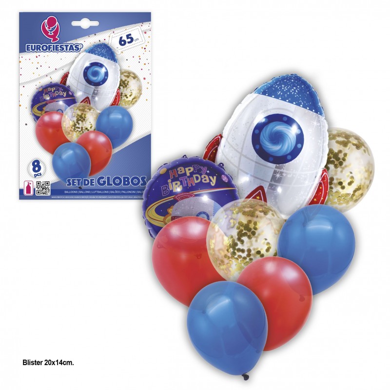 Set globos cohete espacial