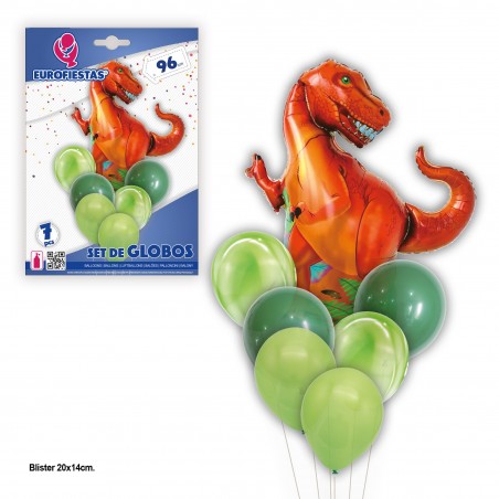 Set globos dinosaurio