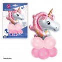 Set 9 globos con unicornio rosa