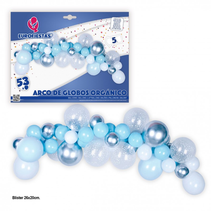 Arco Globos Organico Azul Y Plata Arco Globos Organico Azul Y Plata