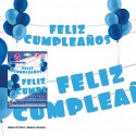 Guirnalda Feliz Cumpleaños Azul Con Globos