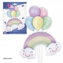 Set globo poliamida arco iris con globos latex pastel