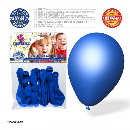 Globos Azul Medio 10 Paq24u C 360u