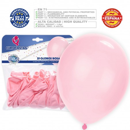 Globos Pastel 30cm Rosa 25