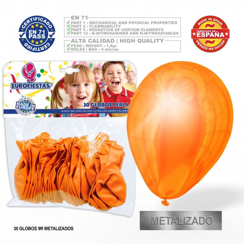 Globos melocoton metal 30u