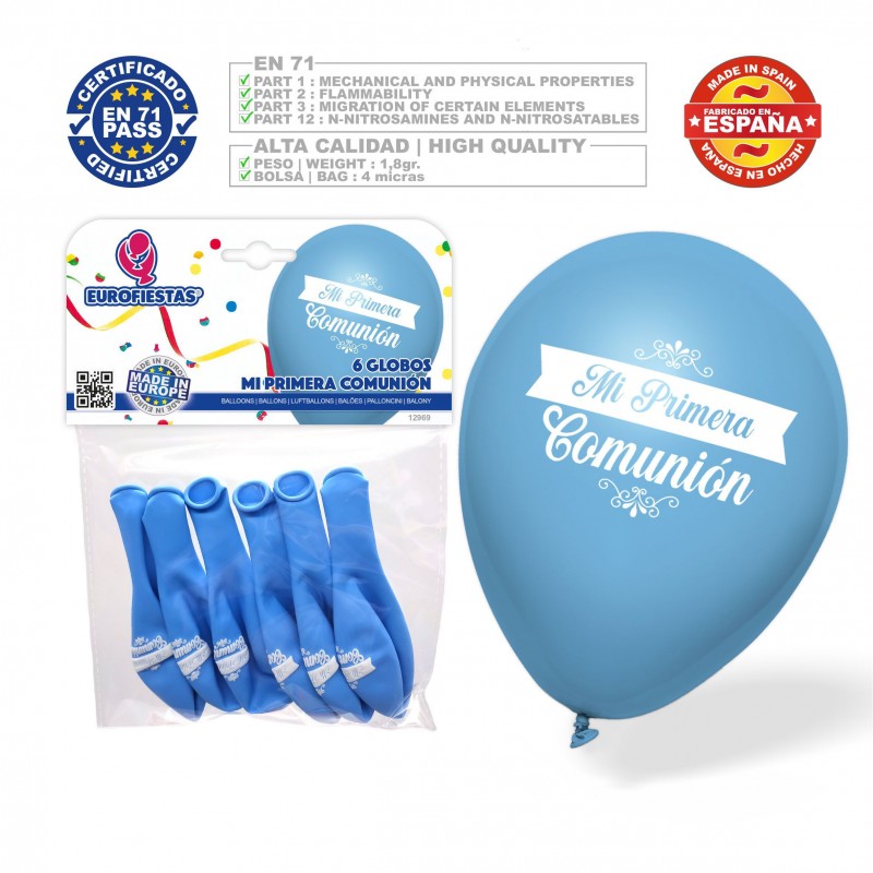 Globos 1ª Comunion M2 Azul Globos 1ª Comunion M2 Azul