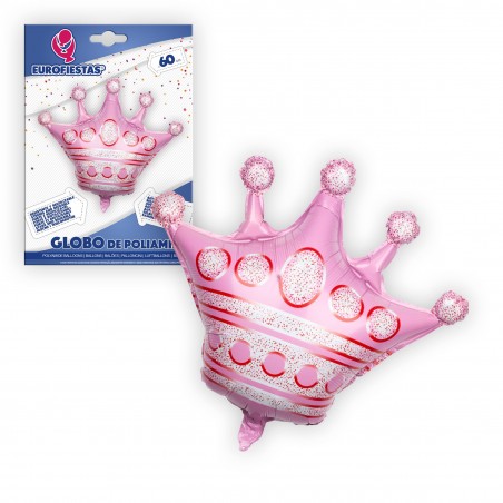 Globo Poliamida Corona 60cm Rosa