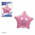 Globo poliamida estrella rosa 45cm
