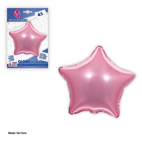 Globo Poliamida Estrella Rosa 45cm