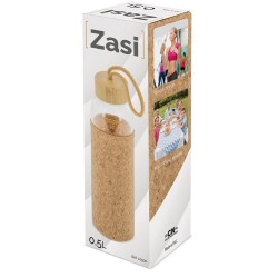 Botella Cristal Tapon Bambu corcho