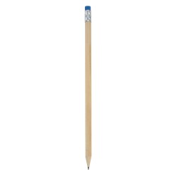 Lapiz Madera Con Goma Color Azul