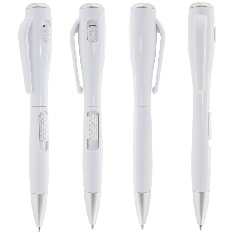 Bolígrafo Blanco Original Con Linterna Bolígrafo Blanco Original Con Linterna