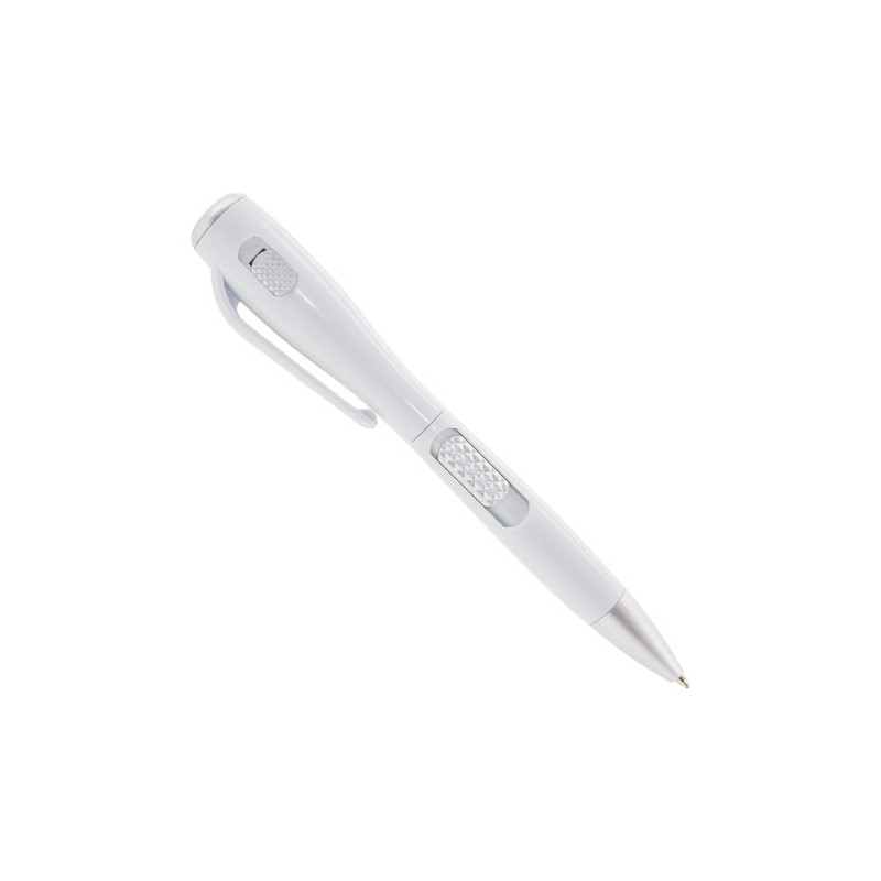 Bolígrafo blanco original con linterna