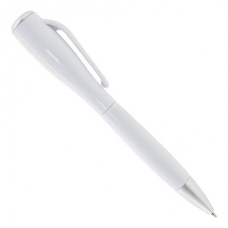Bolígrafo blanco original con linterna