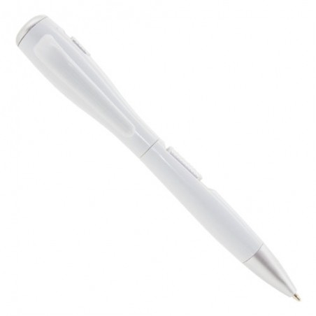 Bolígrafo blanco original con linterna