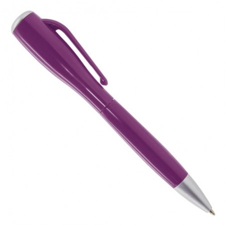 Bolígrafo morado original con linterna