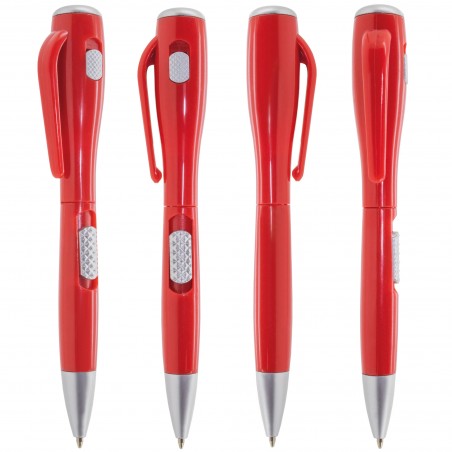 Bolígrafo rojo original con linterna