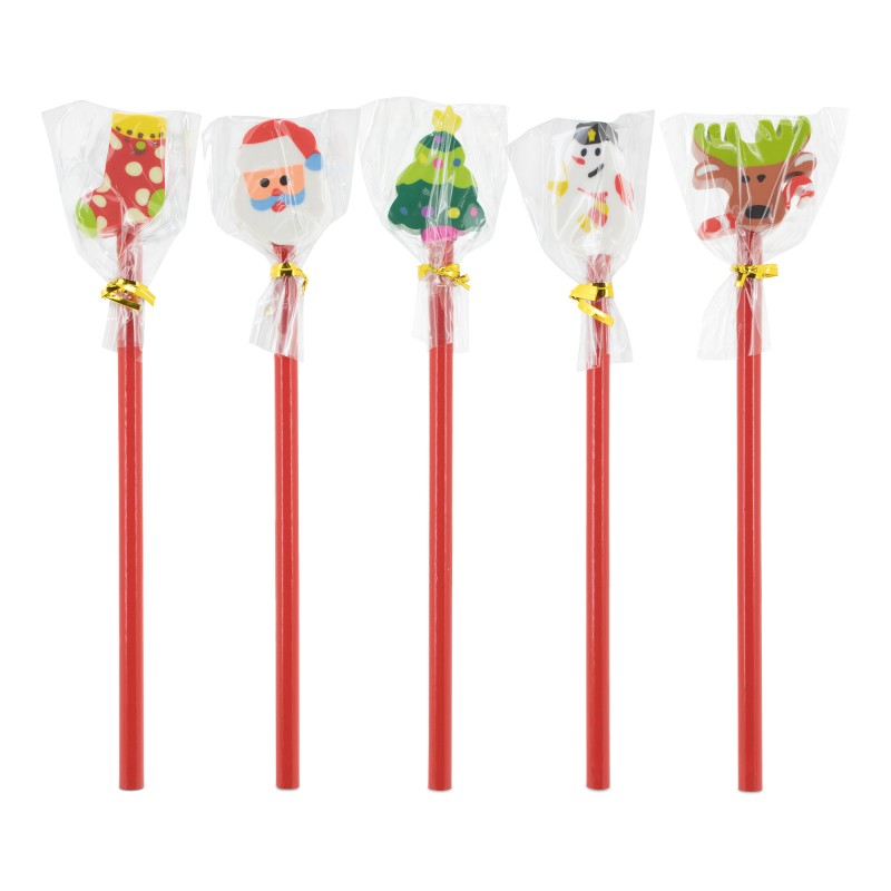 Pack De 5 Lápices Infantiles Para Navidad Pack De 5 Lápices Infantiles Para Navidad