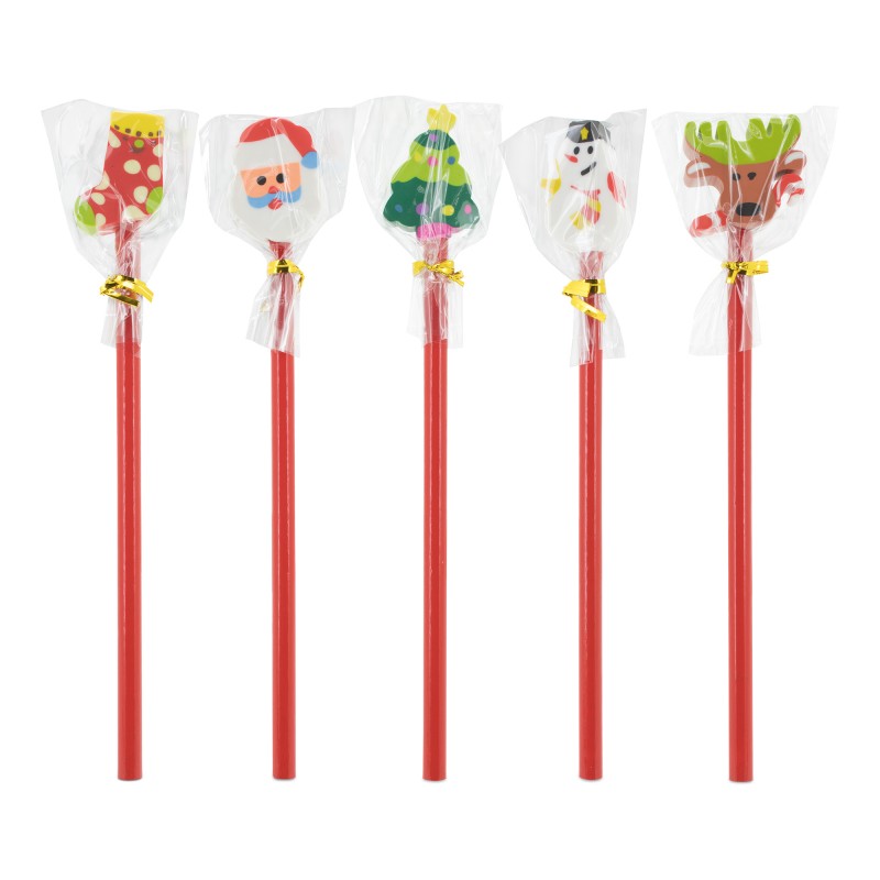 Pack de 5 lápices infantiles para navidad