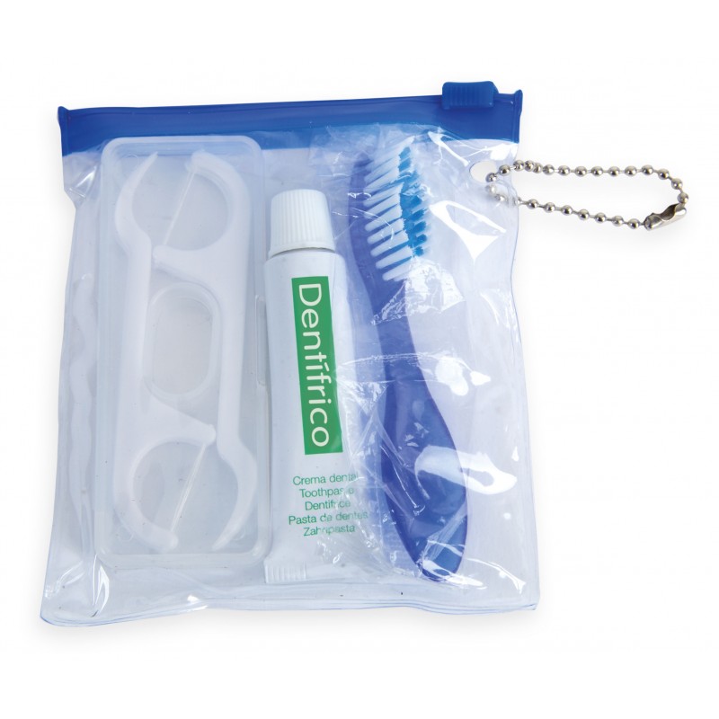 Set dental con bolsa azul