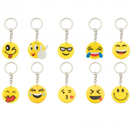 Pack de 10 llaveros de emoticonos