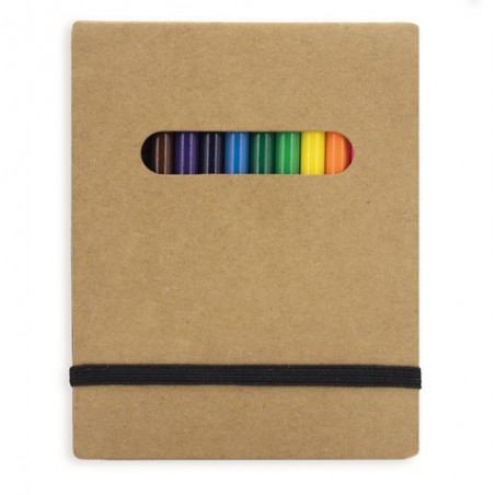 Libreta con lápices de colores y dibujos para colorear El regalo perfecto para los más creativos