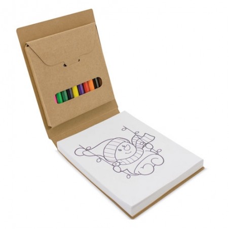 Libreta con lápices de colores y dibujos para colorear El regalo perfecto para los más creativos