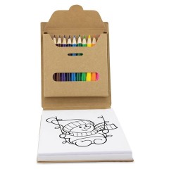 Libreta De Colorear Con Cajita12 Colores Pintur