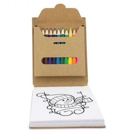 Libreta con lápices de colores y dibujos para colorear El regalo perfecto para los más creativos