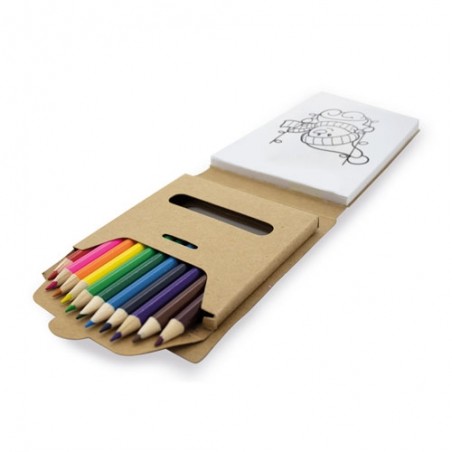 Libreta con lápices de colores y dibujos para colorear El regalo perfecto para los más creativos