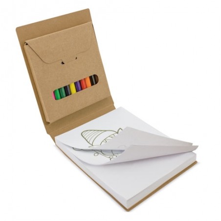 Libreta con lápices de colores y dibujos para colorear El regalo perfecto para los más creativos