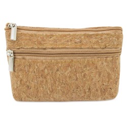Monedero Corcho Doble Cremallera Natur