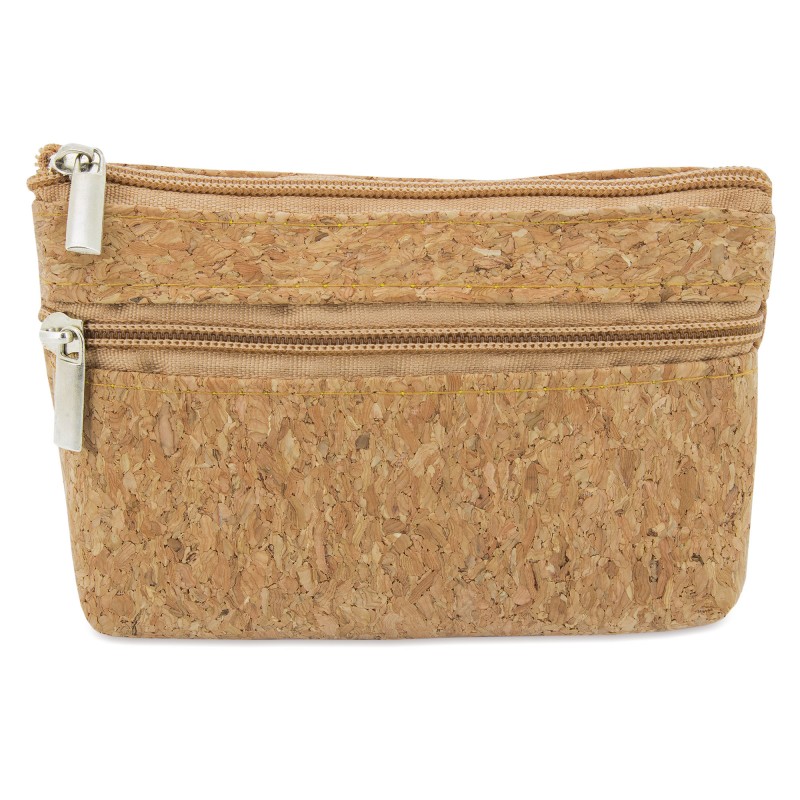 Monedero Corcho Doble Cremallera Natur Monedero Corcho Doble Cremallera Natur