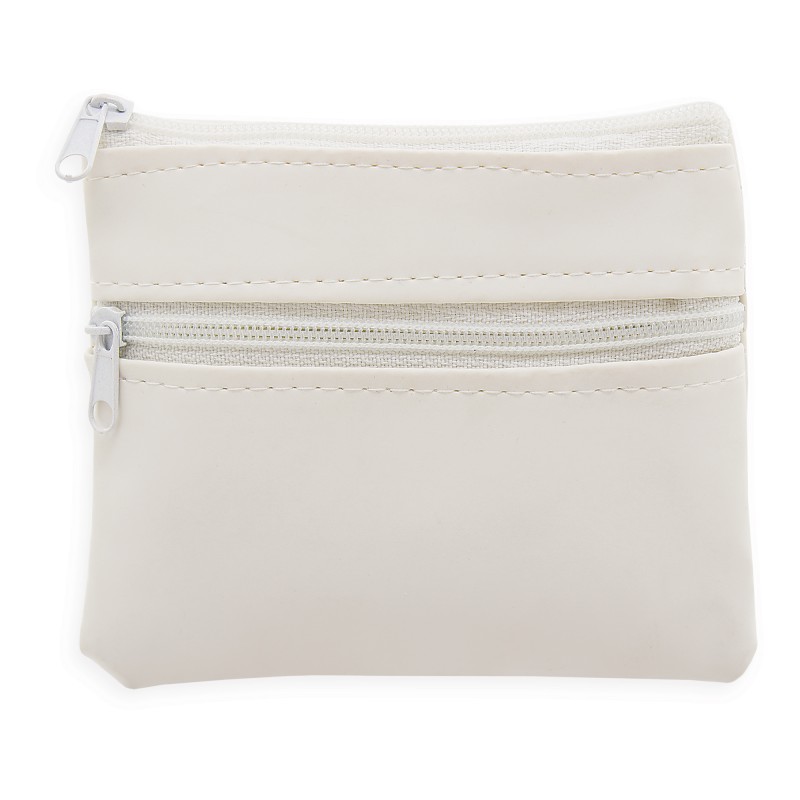 Monedero Blanco Con Cremalleras Monedero Blanco Con Cremalleras