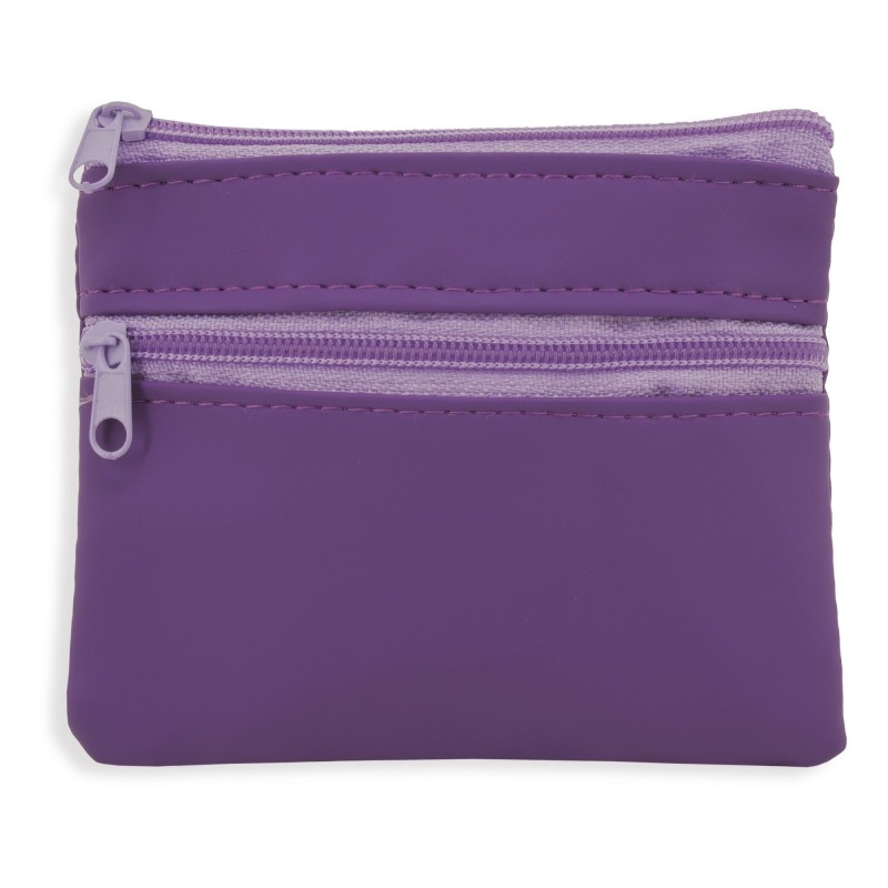Monedero Morado Con Cremalleras Monedero Morado Con Cremalleras