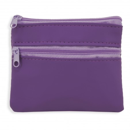 Monedero Morado con Cremalleras