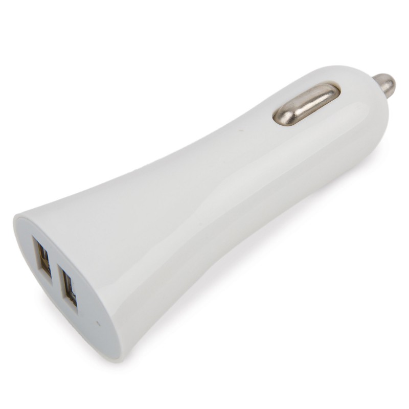 Cargador de coche doble usb blanco