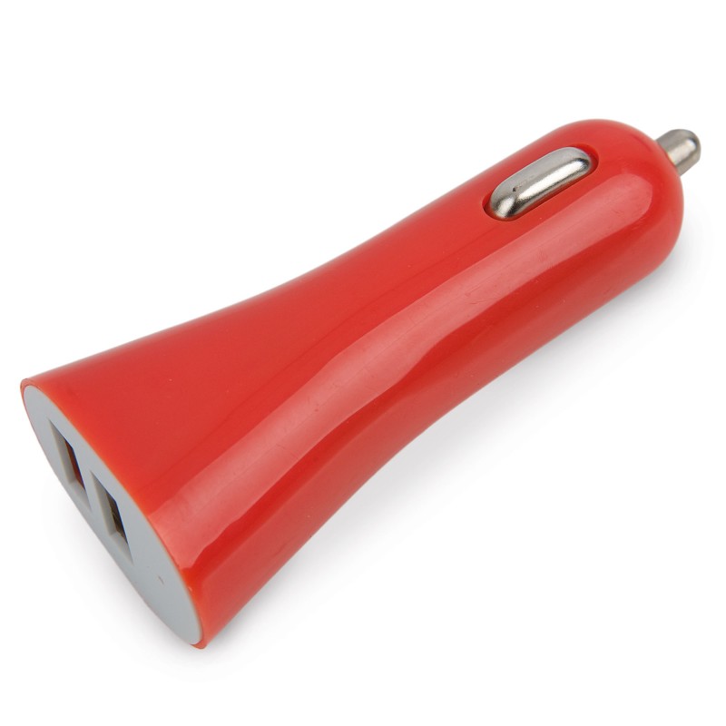 Cargador de coche doble usb rojo