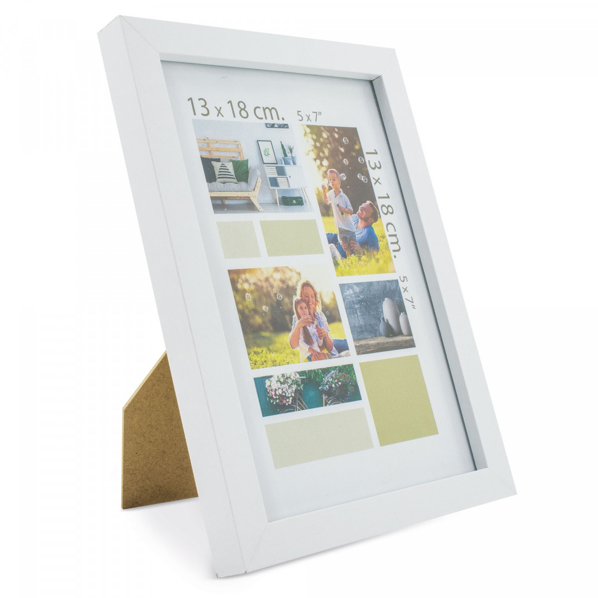 Portafotos blanco de madera para fotos 13x18cm