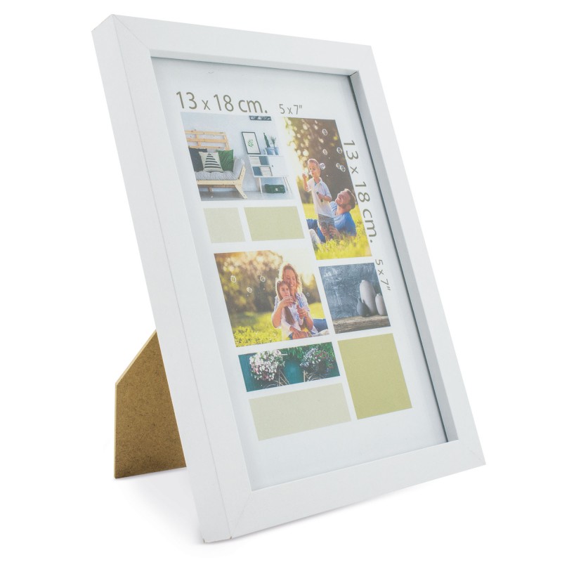 Portafotos blanco de madera para fotos 13x18cm