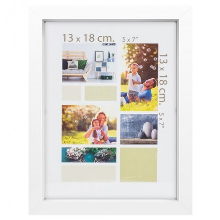 Portafotos blanco de madera para fotos 13x18cm