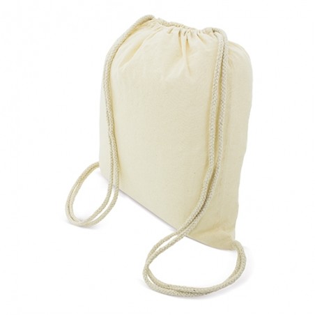Mochila de algodón natural con cordones Detalle ecológico y práctico para eventos