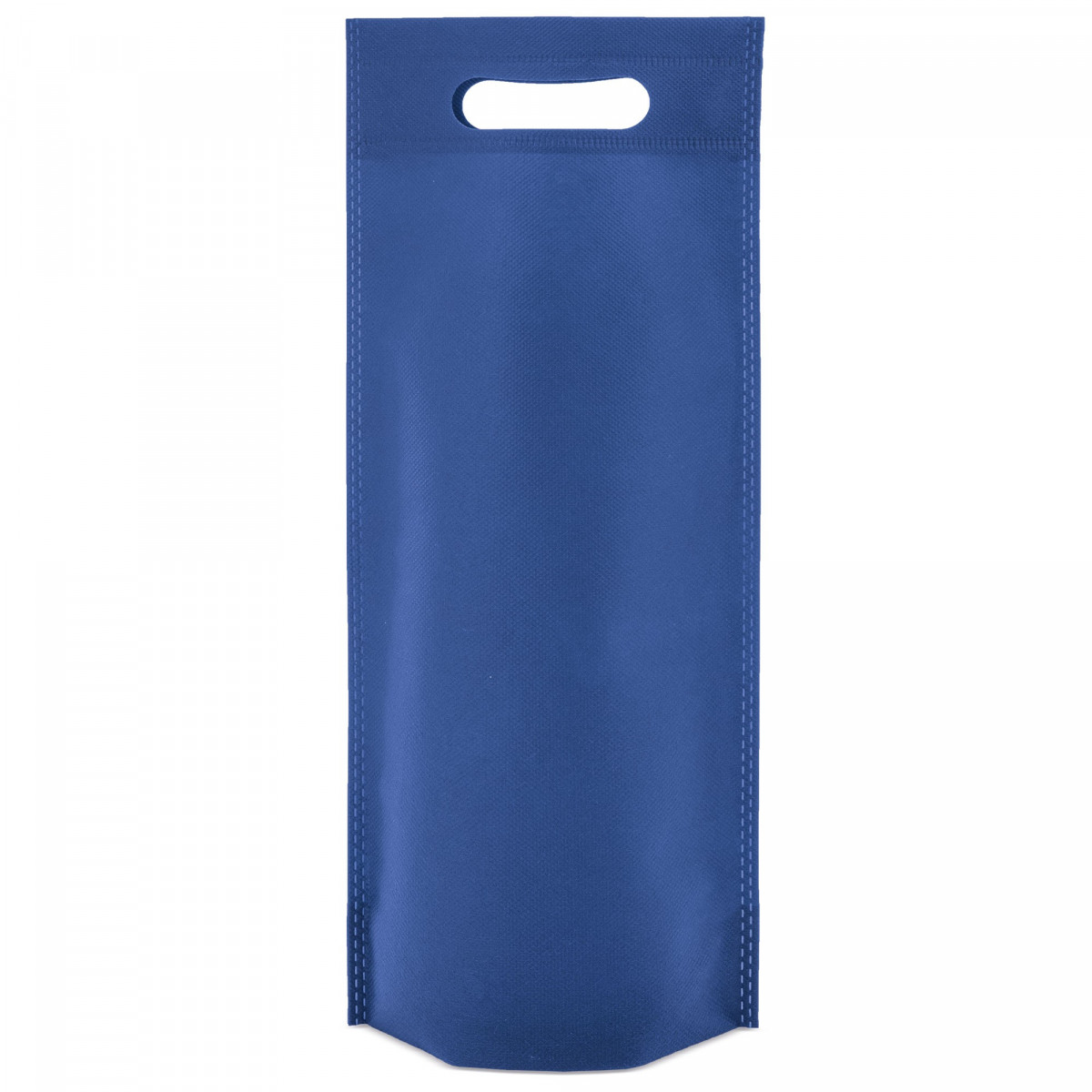 Bolsa azul non woven con asa troquelada para eventos con estilo sencillo y práctico