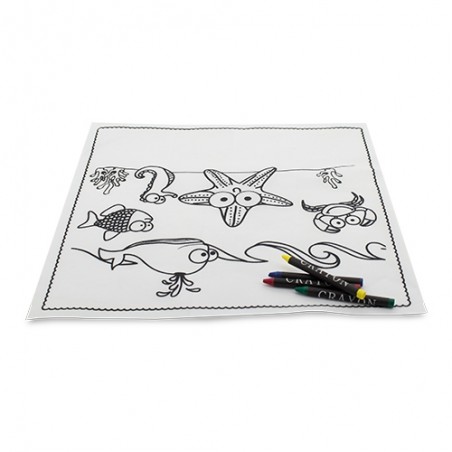 Mantel para Colorear Infantil con Dibujos del Mar