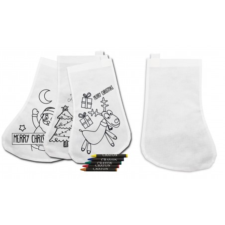 Pack de 10 Calcetines Navideños Para Colorear