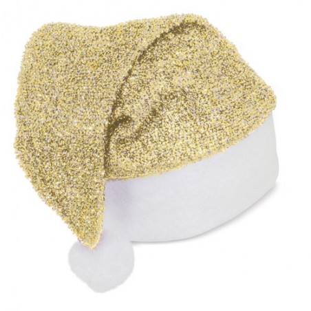 Gorro navideño dorado