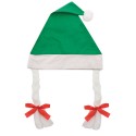Gorro de papá noel con trenzas