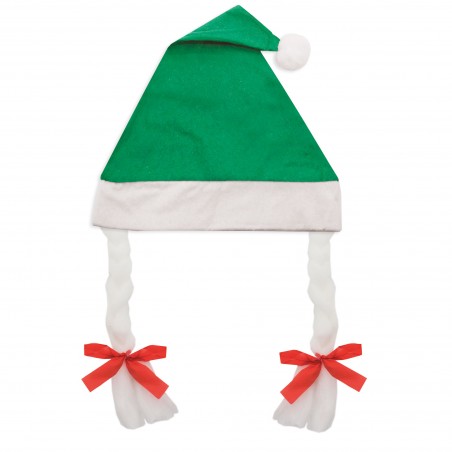 Gorro de papá noel con trenzas