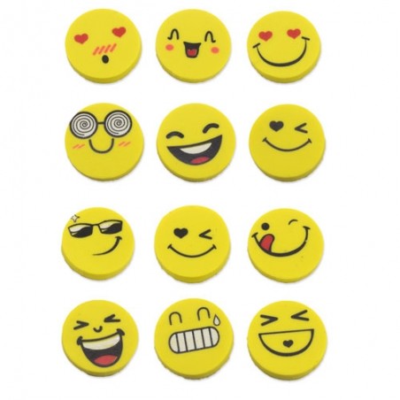 Pack de gomas de borrar con caritas emoji